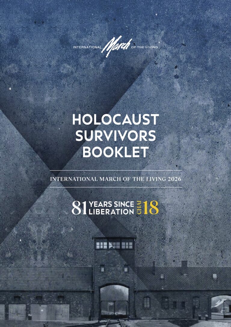 Booklet Featuring Biographies Of Holocaust Survivors In 2026 March Of The Living Survivors Booklet Cover 768x1086 