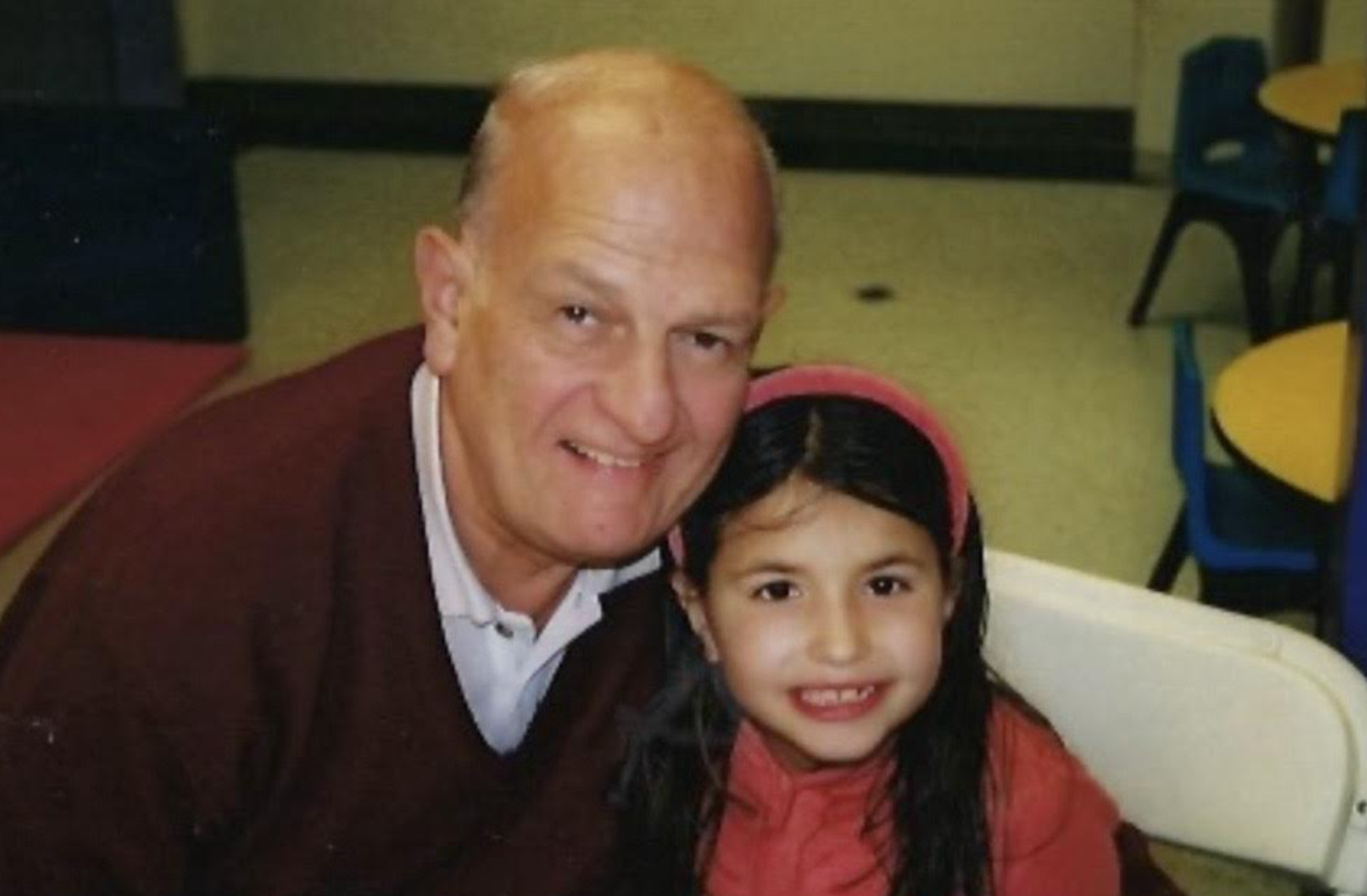 Jessica Handler as a child with her grandfather Sidney Handler
