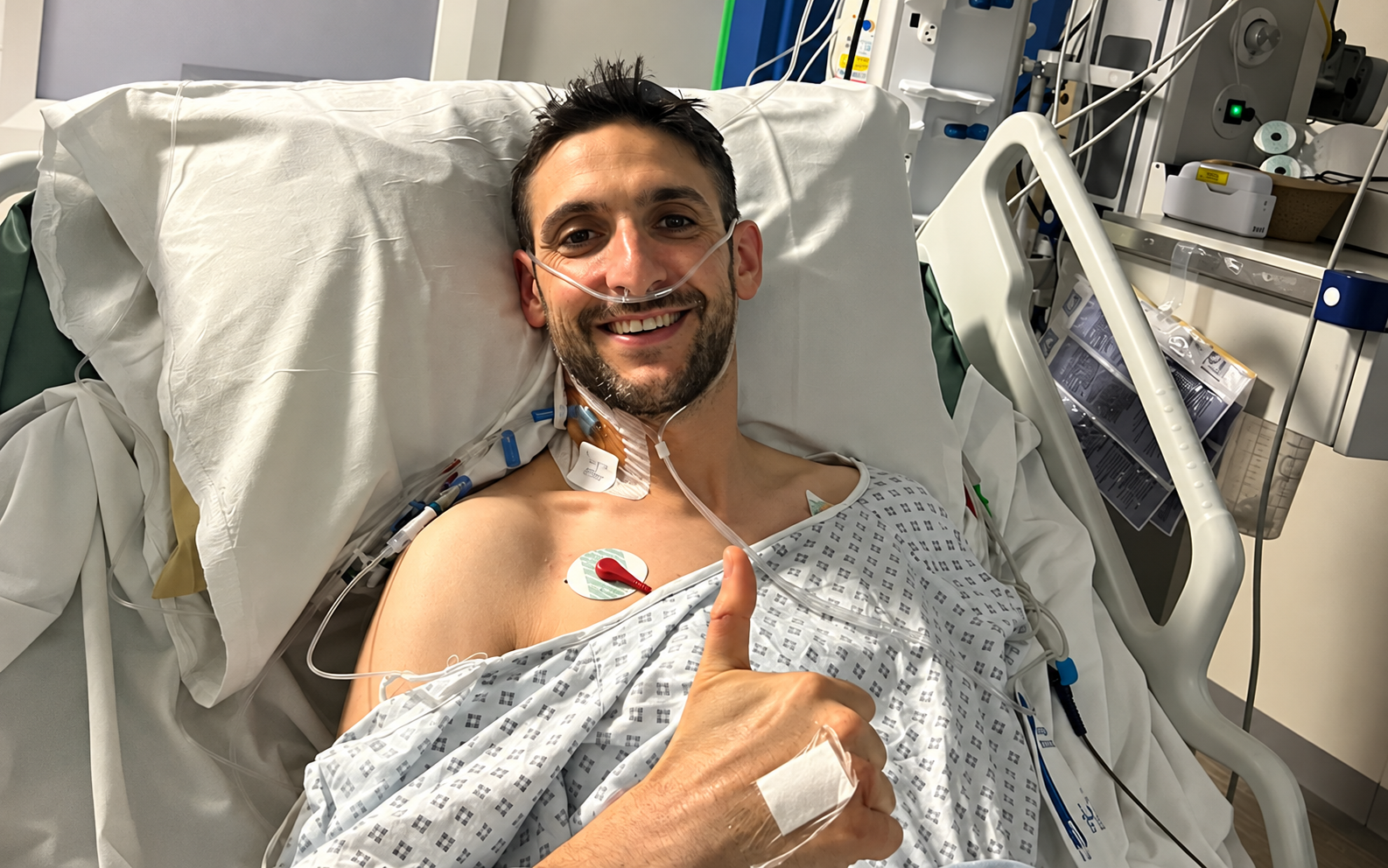 Yoni Finlay in hospital after the attack